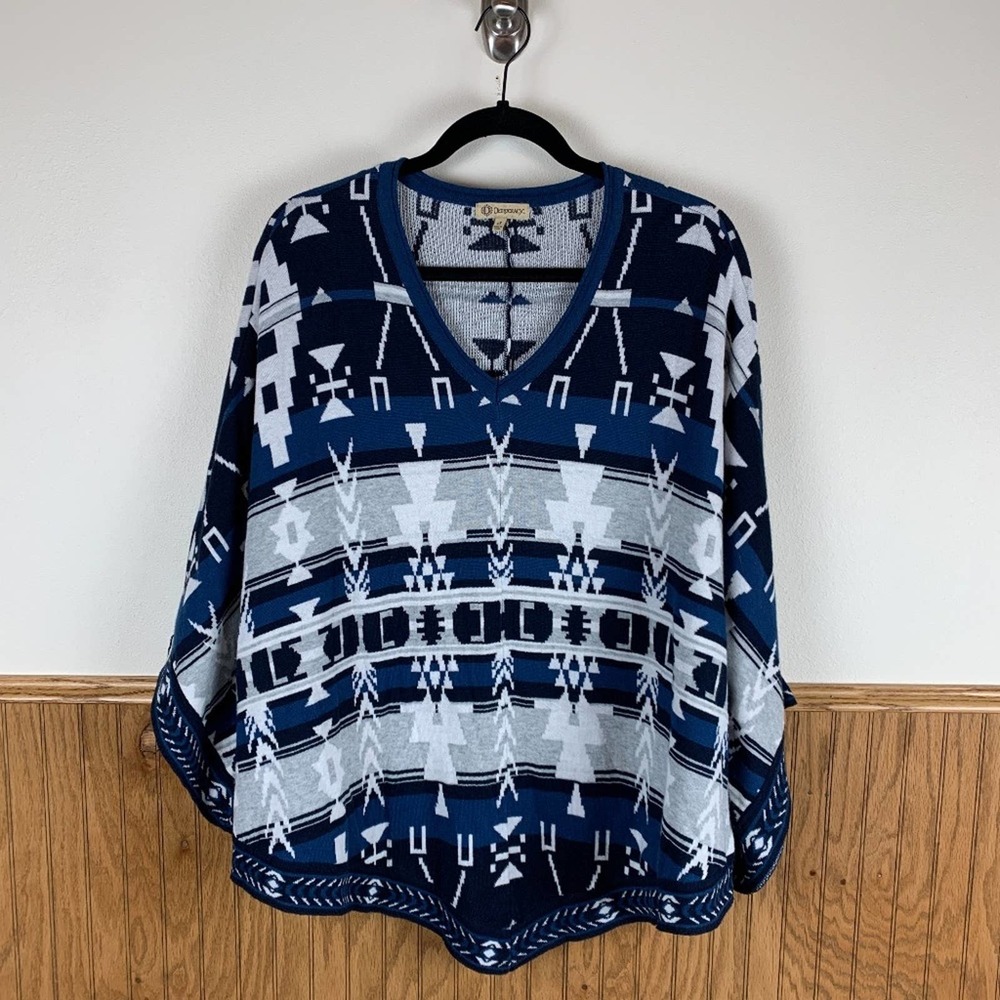 Democracy Southwest Poncho Sweater Size Small